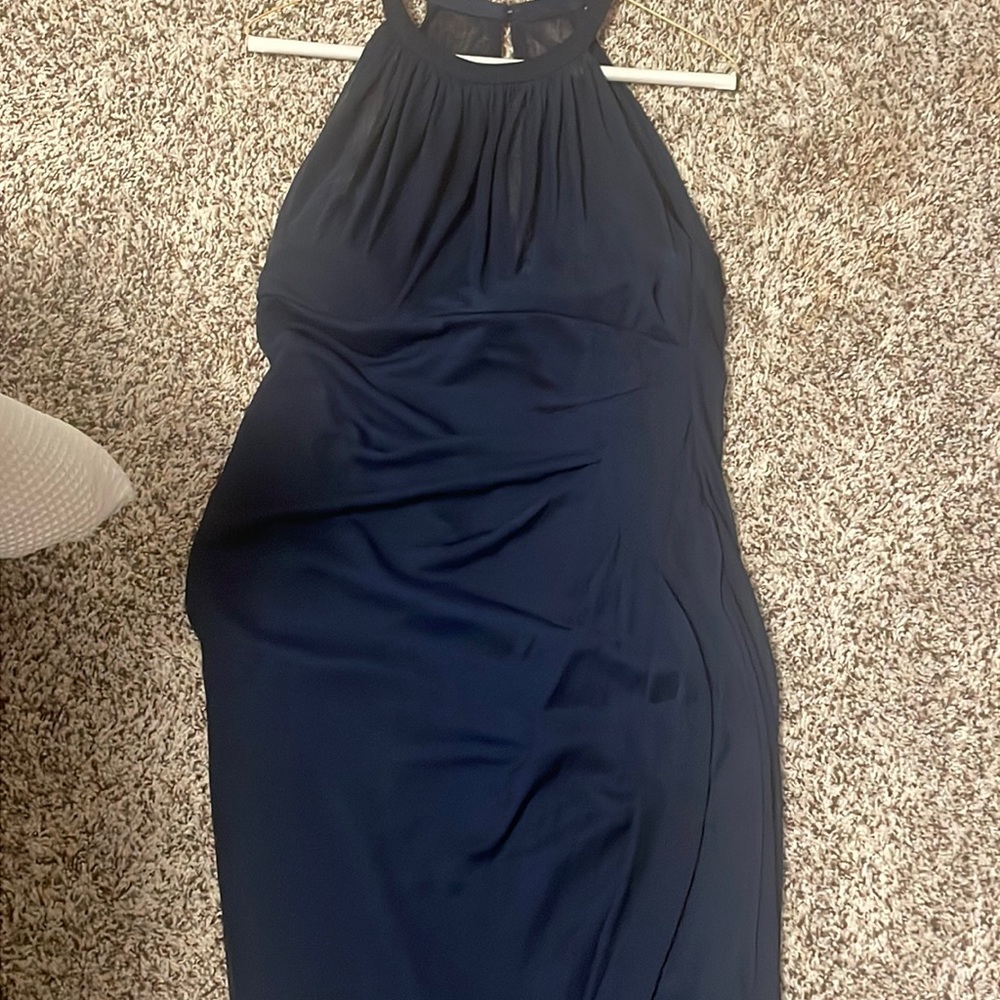 Navy blue David’s bridal dress size 10